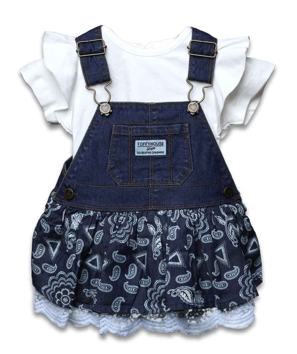 Girls Blue Denim Dungaree Dress ( T Shirt not Provided) – Stylestone