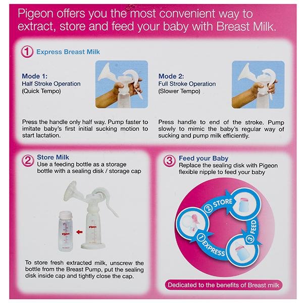 Pigeon manual breast pump with feeding set