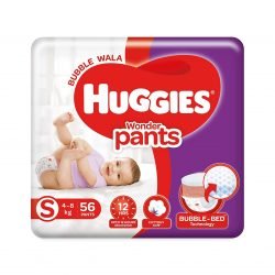 Huggies Wonder Pants, Small (S) Size Baby Diaper Pants, 4 – 8 kg, 56 Count